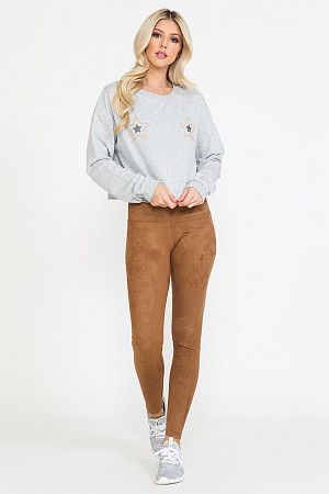 HIGH WAISTED STRETCH FLARE COT ...